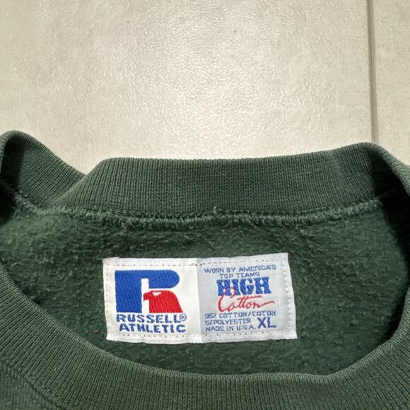 Vintage Russell Athletic Sweatshirt Green Staff West Elementary Logo Crewneck XL - Picture 4 of 7